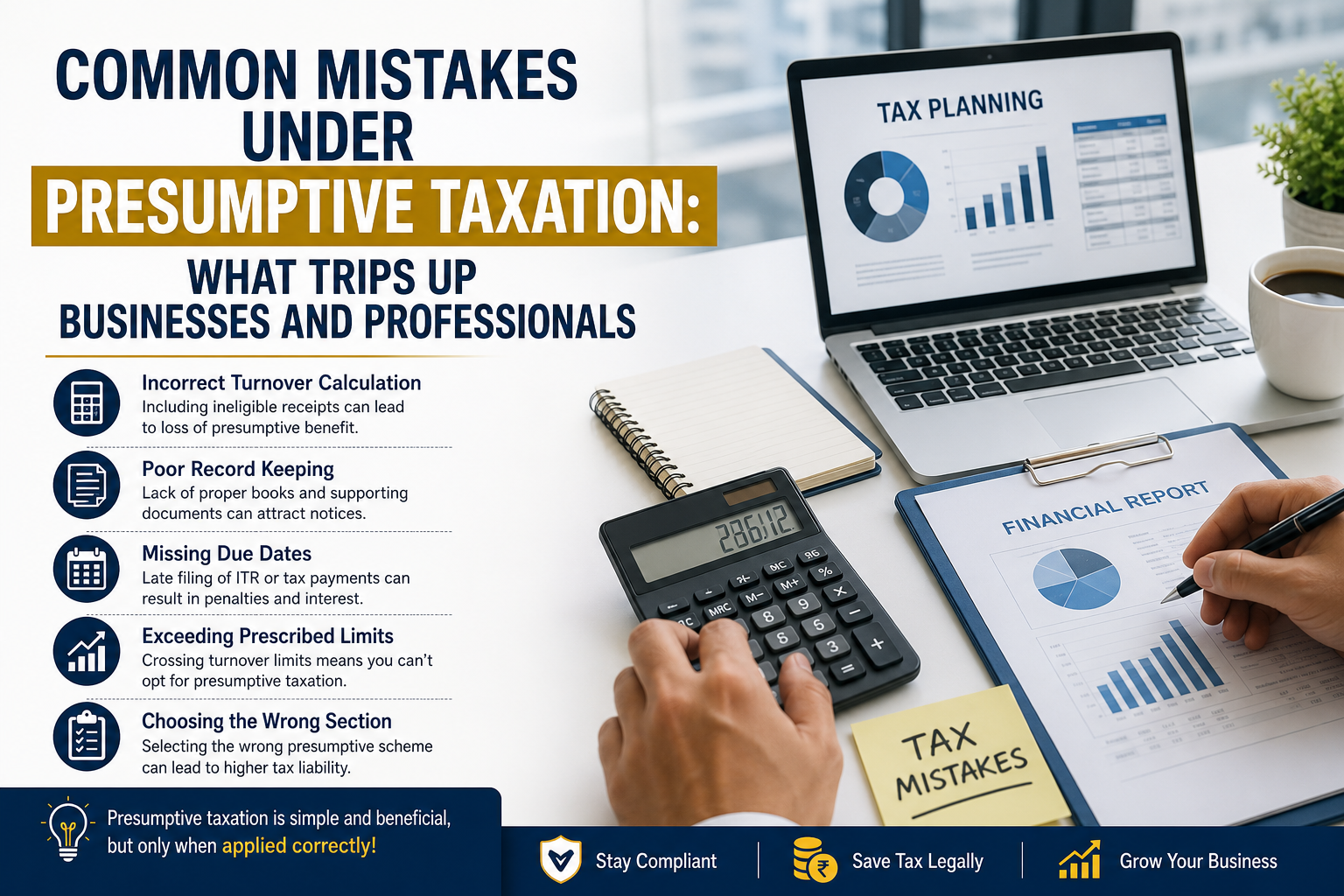 Common Mistakes Under Presumptive Taxation: What Trips Up Businesses And Professionals